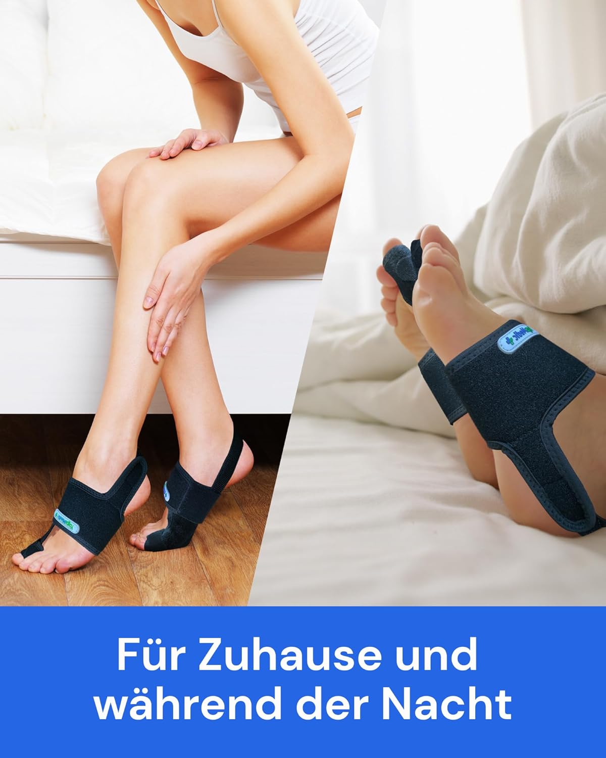 YOGAMEDIC Bunion Corrector for Women - 2 Splints & 2 Silicone Spacers - Adjustable Day & Night Wear - Toe Separators for Men for Bunion Relief
