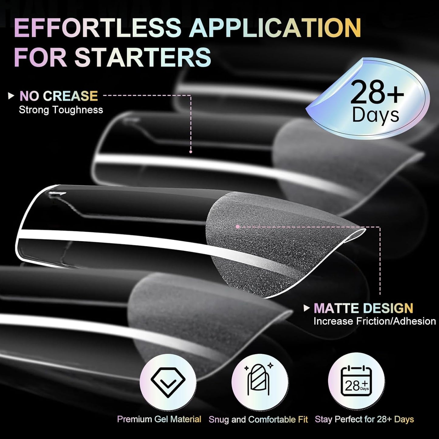 Medium Square Nail Tips 240Pcs Square Press on Nails Pre-shape Clear Soft Gel Nails Tips for Full Cover Acrylic French False Nails For Nail Extension, Home DIY Nail Salon 12 Sizes False Tips