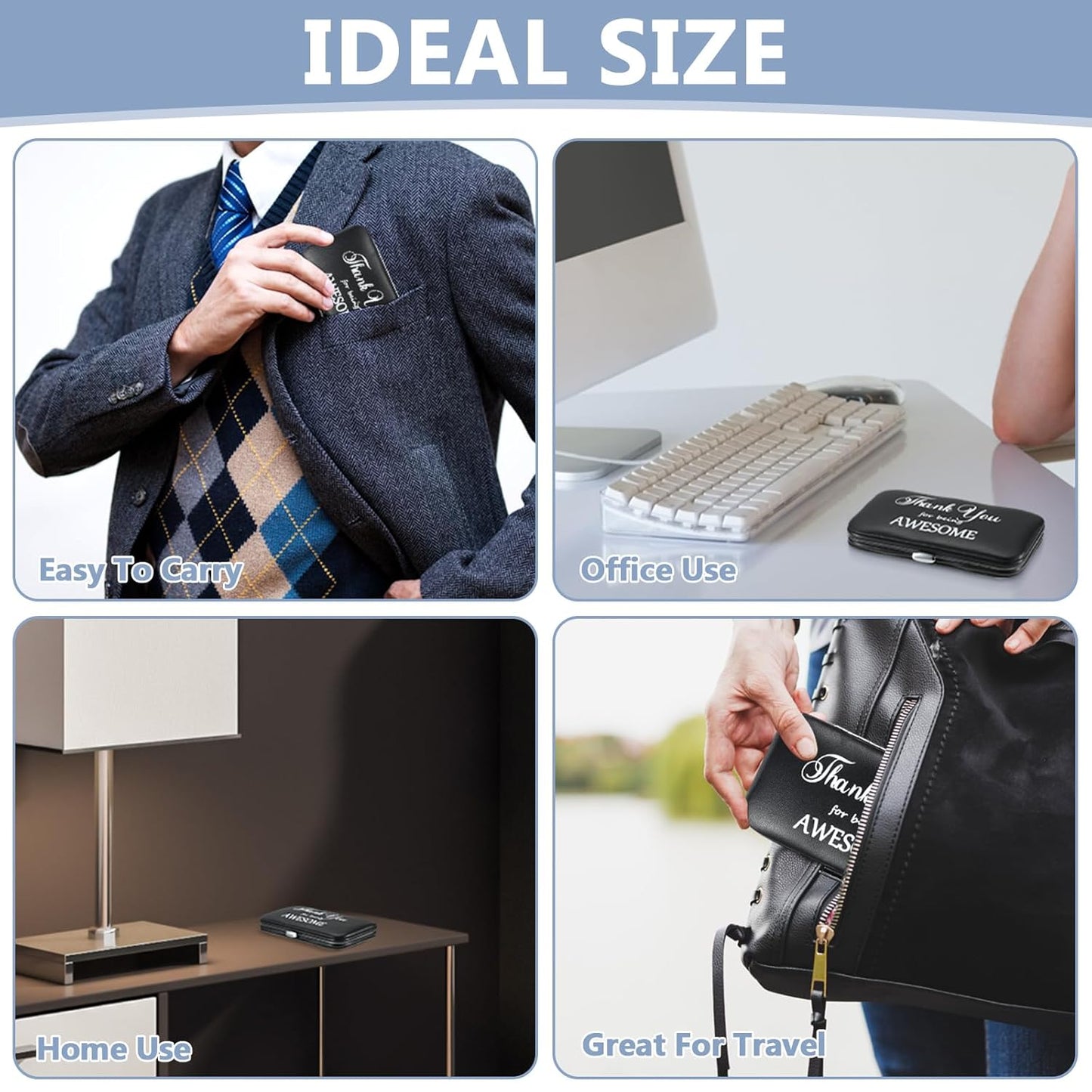 Therwen 24 Sets Manicure Set Nail Clippers 8 in 1 Stainless Steel Grooming Nail Kit Thank You Appreciation Gift Professional Pedicure Tool for Men Women Personal Care(Black)