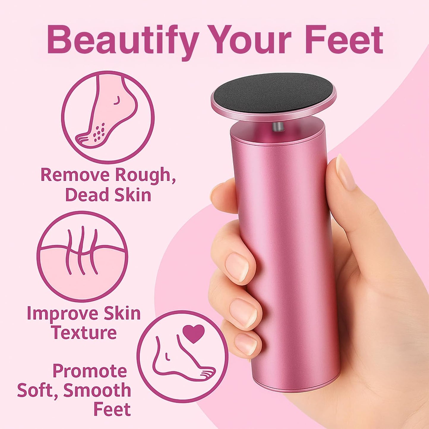 Electric Foot Callus Remover | Feet Filer Sander File Tool Grinder Heavy Duty Scrubber Shaver Buffer Smoother Drill Pedicure Dead Skin Cracked Heels Calluses 60 pcs Sandpaper Discs by VISOFO