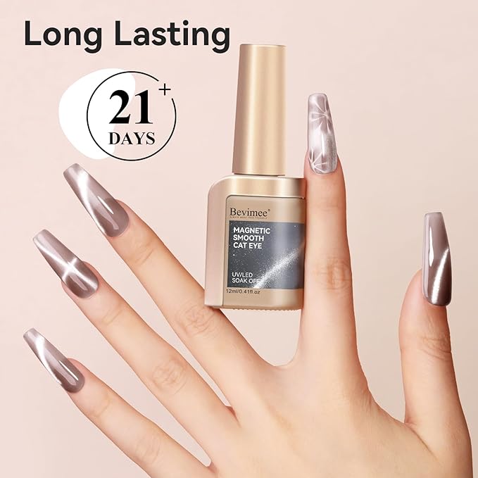 Cat Eye Gel Nail Polish 12ML, Crystal Moonlight Cateye Gel Polish With Magnetic Stick, Magnetic Glitter Holographic Nail Polish Glass Diamond Cats Eye Velvet Gray 1PC
