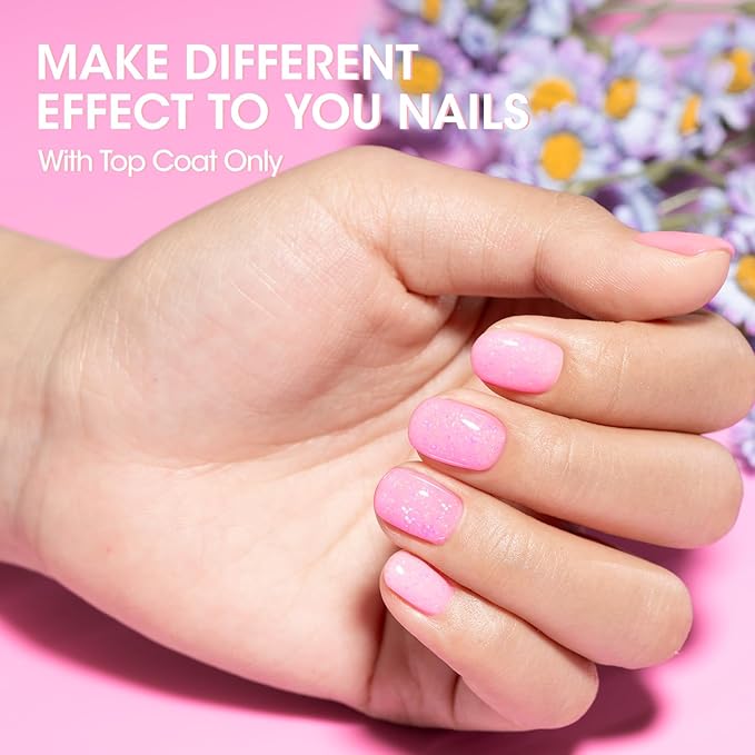 Gellen Light Pink Gel Nail Polish, 18ml Dating 1102 Glitter Pink Nail Gel Polish U V Light Cure Soak Off Gel for Spring Summer Daily Use at Home Manicure