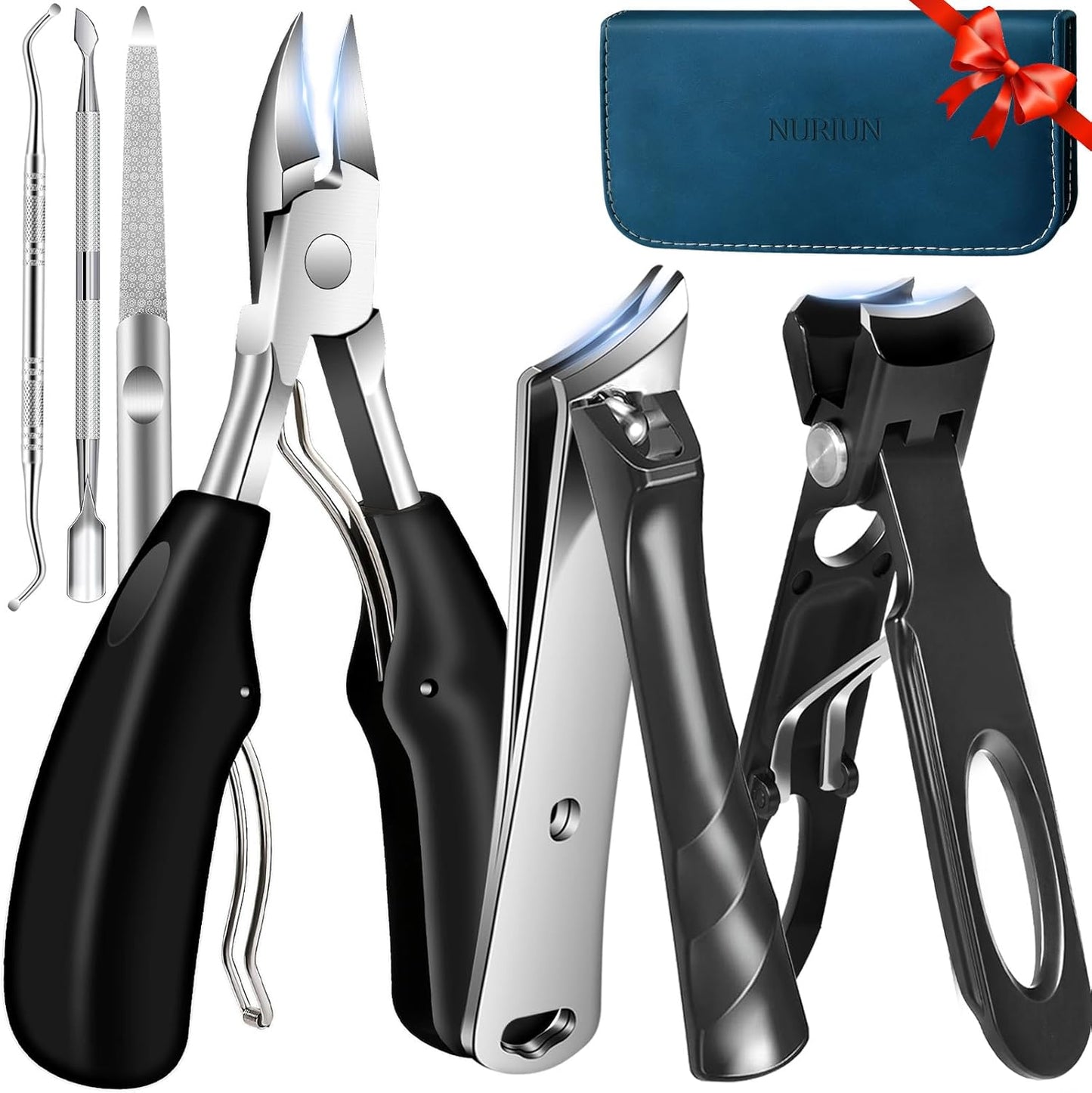 Thick Toenail Clippers for Mens, Professional Large Toe Nail Clippers for Thick Nails for Seniors, Heavy Duty Edgy Ingrown Toenail Clippers, Sharp Slanted Nail Cutter with Wide Jaw