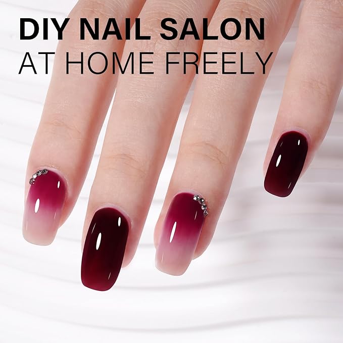 AILLSA Red Gel Polish Jelly Queen Hearts Burgundy Translucent Gel Nail Polish Dark Wine Gel Polish Long Lasting Blood Color Nails Soak Off U V Gel for Nail Art at Home Valentine Gift 0.51 Oz GD65