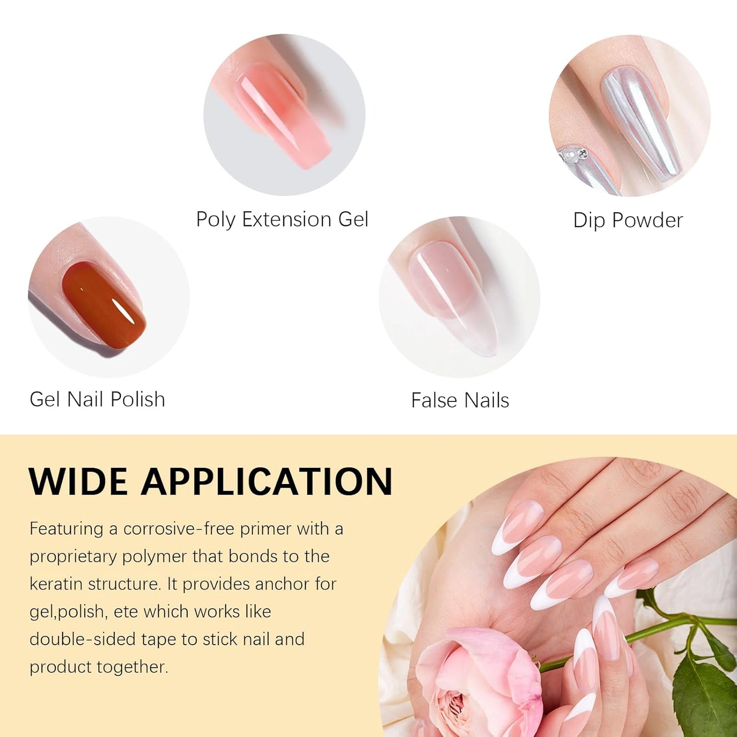 Nail Dehydrator and Primer Set, 15ML Acid-Free Natural Nail Dehydrator & Nail Primer Professional and Long-lasting for Christmas Gift Nail Art Polish Acrylic Gel Extension and Powders
