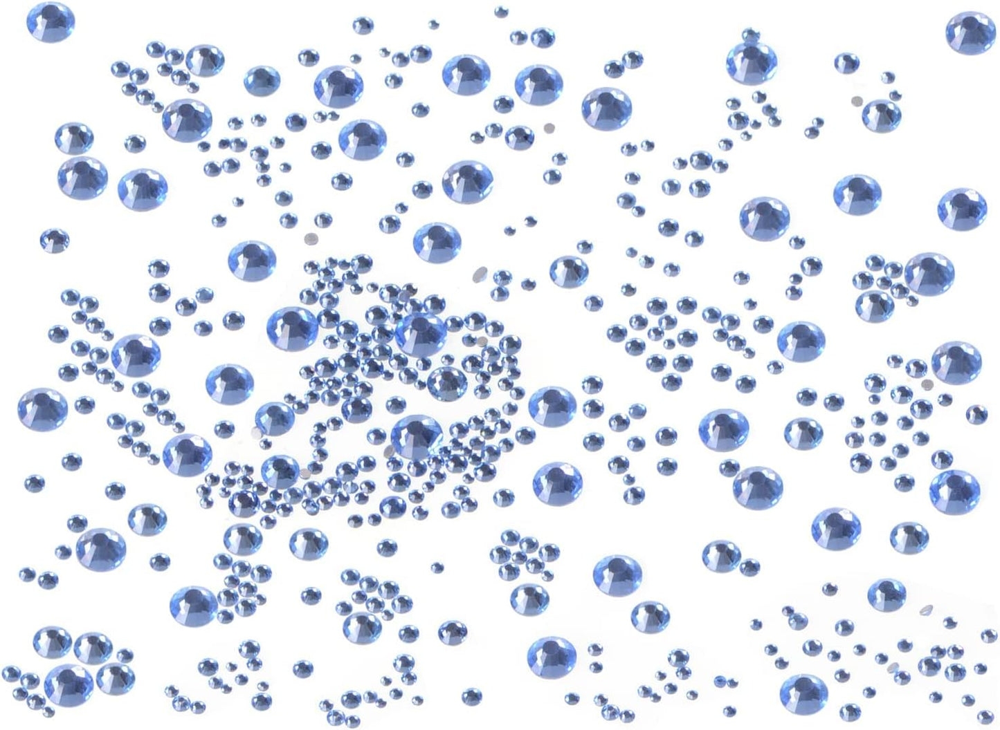 Bymitel 5000 Pieces 6 Mixed Sizes Glue Fix on Glass Rhinestones Round Crystal Gems Flatback for DIY Jewelry Making with one Picking Pen(6-Sizes 5000PCS, Lt. Sapphire)