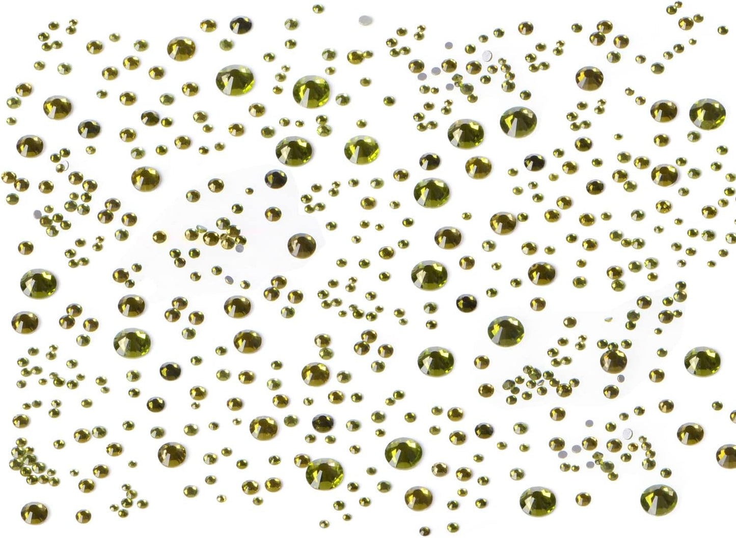 Bymitel 5000 Pieces 6 Mixed Sizes Glue Fix on Glass Rhinestones Round Crystal Gems Flatback for DIY Jewelry Making with one Picking Pen(6-Sizes 5000PCS, Olivine)