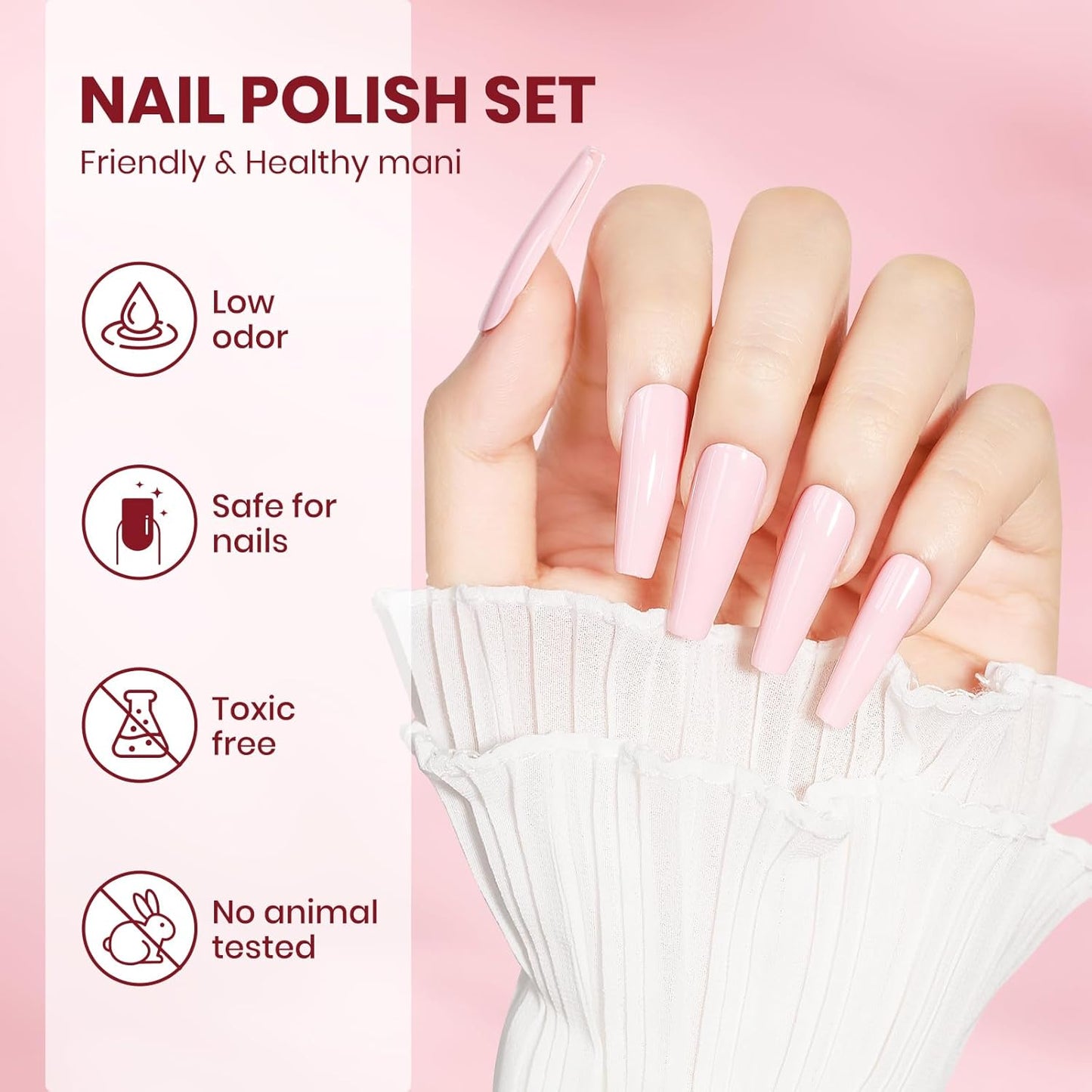 Nude Nail Polish Set,6 Colors Quick Dry Regular Natural Nail Polish White Light Pink Winter Neutral Color Fingernail Polish Nail Lacquer High Glossy Nail Manicure DIY Salon Gift for Women Girl