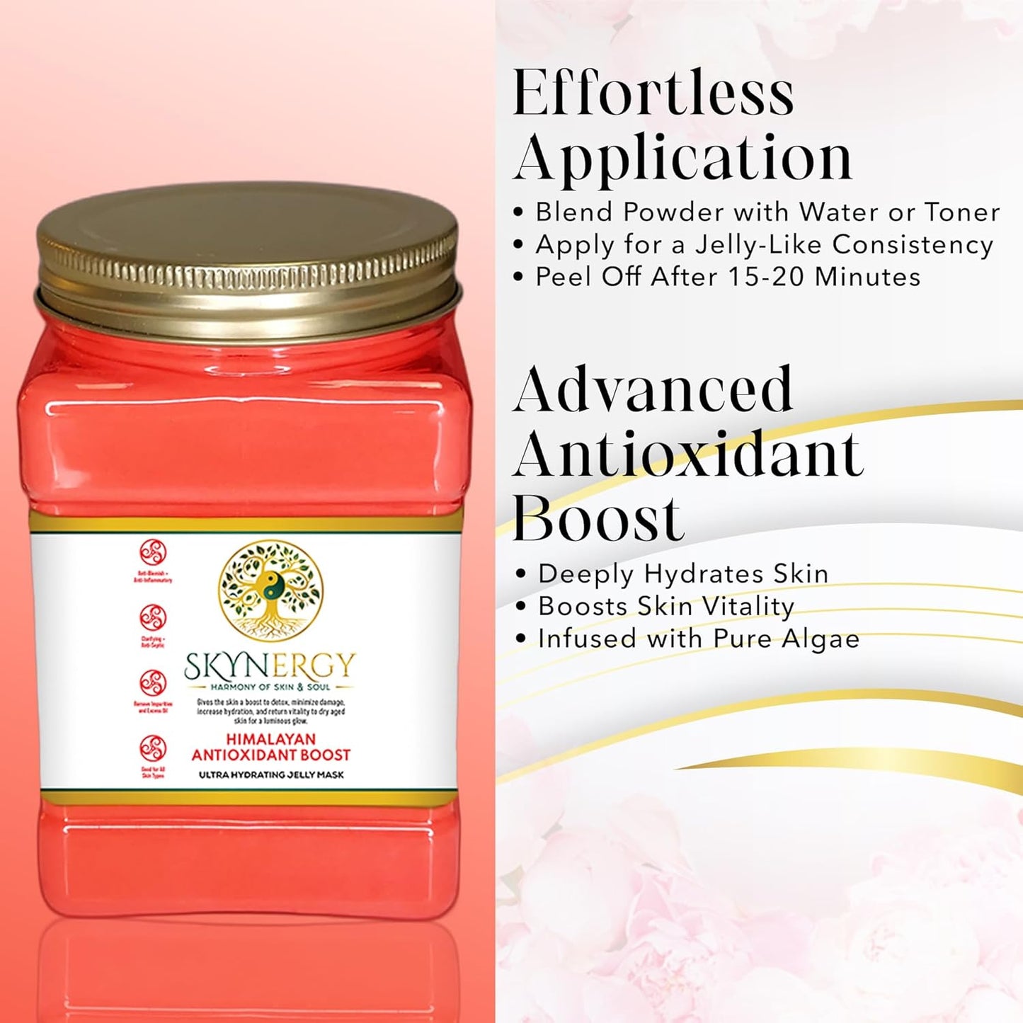 Himalayan Antioxidant Boost Jelly Mask -Professional Grade HydroGlo facials professional Peel Off Face Mask for Skin Hydration, Radiance, Reduced Fine Lines, and Pigmentation | 30 fl oz