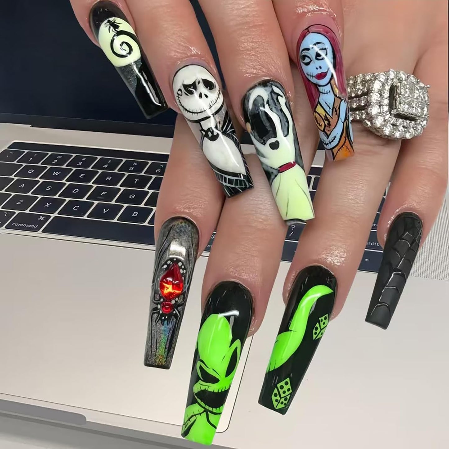 Halloween Nail Stamping Plate Spooky Holiday Nails Stamping Kit Skull Ghost Theme Nail Art Design Plate for Women Girls DIY Home Salon Use