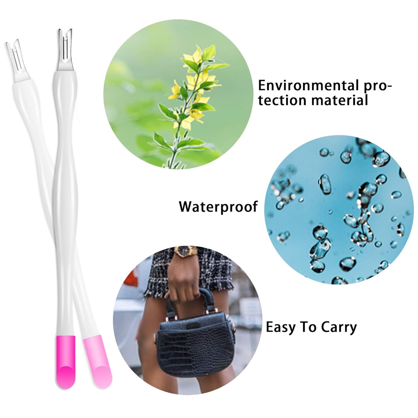 Allstarry 30 Pieces Nail Cuticle Trimmer Remover Plastic Handle Cuticle Pusher Dead Skin Cuticle Knife Nail Cleaner Removal Fork Nail art Tools for Girls Women and Men - White