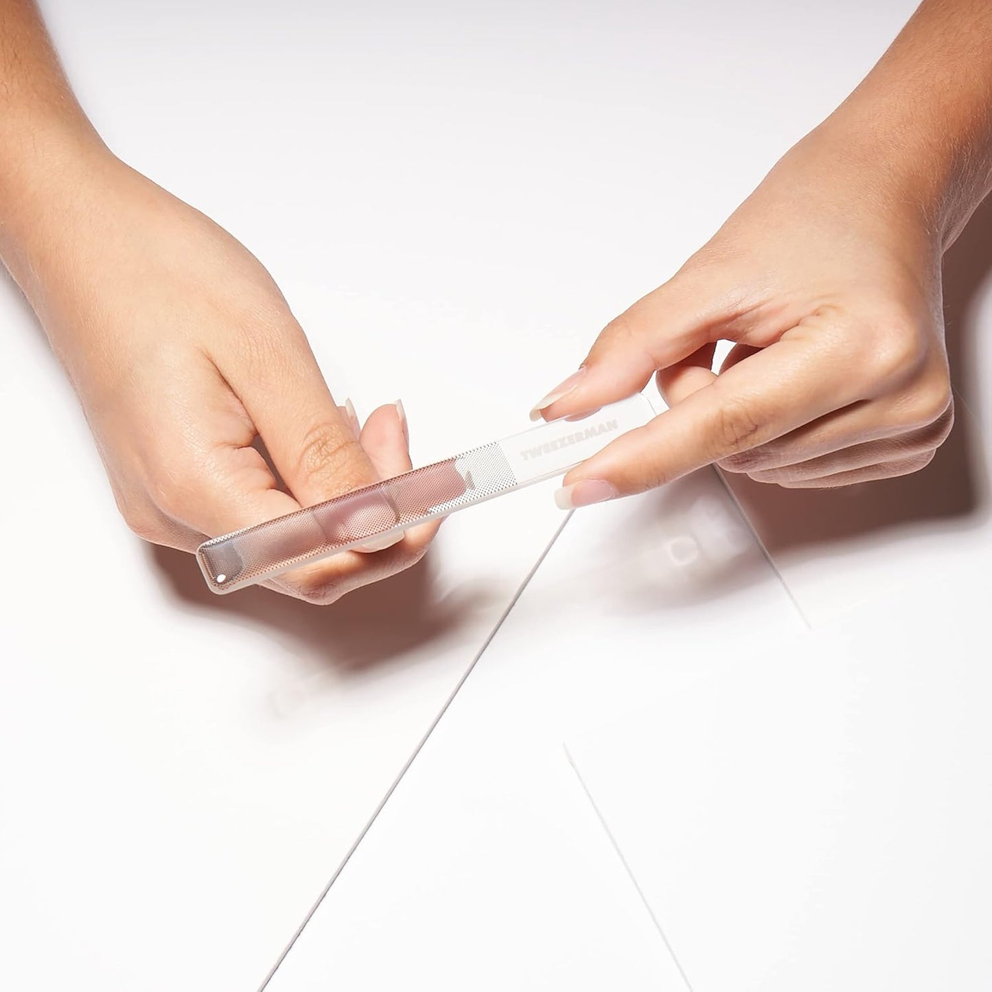 Tweezerman Glass Manicure Set Includes Nail Clipper, Cuticle Pusher, Glass Nail File, and Nail Buffer