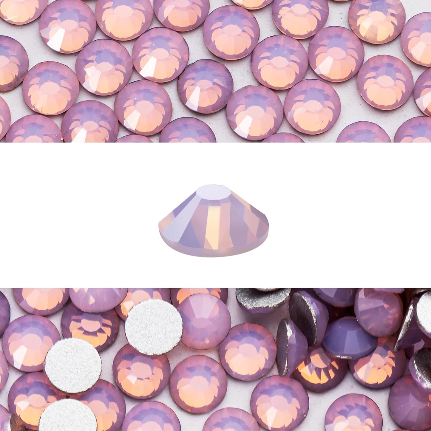 Novani 3000 Pieces Flatback Rhinestones Glass Round Gems Pink Opal Crystals for Nail Art DIY Crafts Clothes Shoes,SS12,3.0-3.2mm