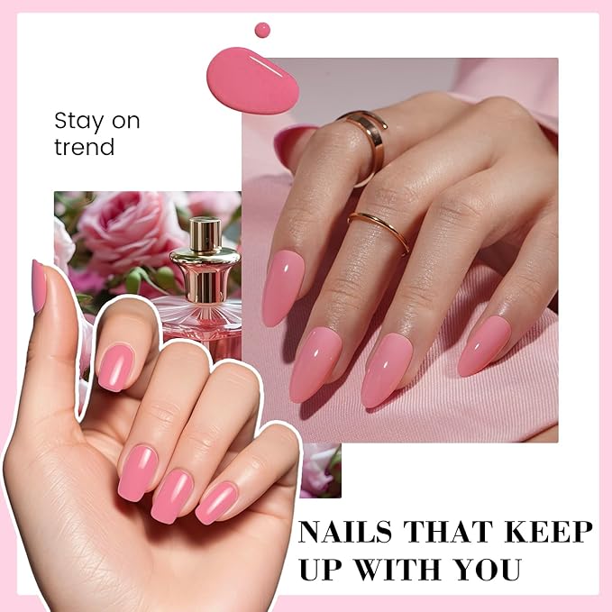 HEMA-Free Pink Gel Nail Polish, 18 ML Pastel Pink Spring Summer Color Gel Polish for Women Girls Gift, Soak Off High Gloss Professional Gel for Nail Art Salon & Home DIY Manicure