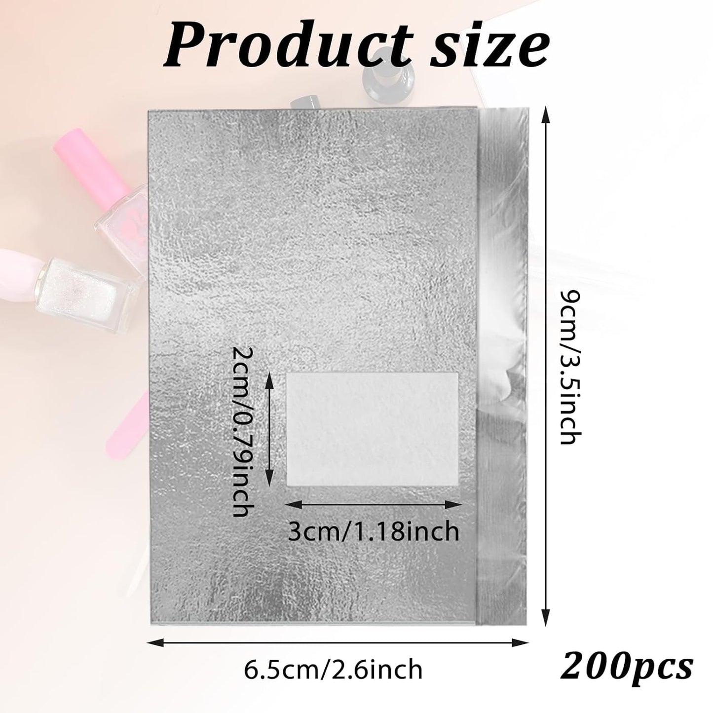 Giantree 200 Pcs Nail Foil, Nail Polish Remover Gel Nail Foil Wraps for Nails, Soak Off Foils Cotton Pads Gel Polish Remover for Soak off Gel Polish Removing at Home(200PCS)