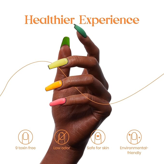 Beetles Halloween Gel Nail Polish Set 6 Colors Neon Hot Pink Coral Orange Yellow Green Glitter Green Gel Nail Polish Kit Soak Off Uv Manicure Gifts for Women Joyful Future