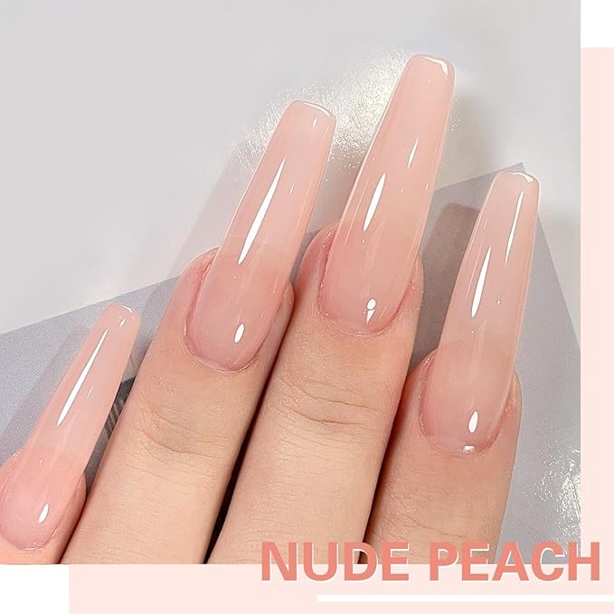 Beautpal Nude Gel Polish Set Milky Nude Sheer Pink Jelly Gel Polish Nail Kit Soak Off UV Translucent Nail Polish Gel 6PCS 8ml