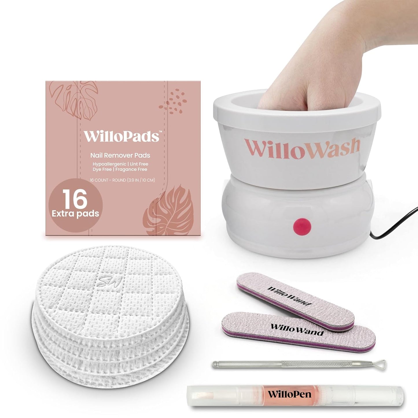 Willowash Electric Nail Soaking Bowl and Willopad Refills Bundle