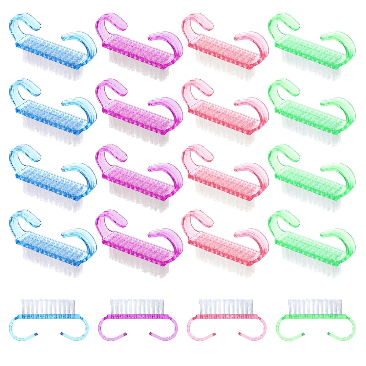 20 PCS Nail Brush for Cleaning Fingernails, Nylon Nail Cleaning Brush, Small Nail Scrubber Brush, Handle Grip Nail Brush Fingernail Brush Cleaner Tools for Toes and Nails