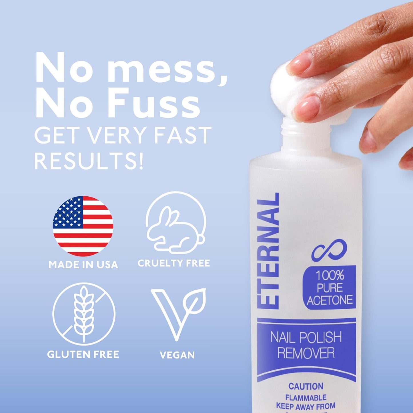 Eternal Acetone Nail Polish Remover & Cuticle Oil Drops - 100% Pure Acetone for All Nail Polish Types, Natural Gel & Acrylic Nail Care Treatment for Damaged Nails, For Men & Women