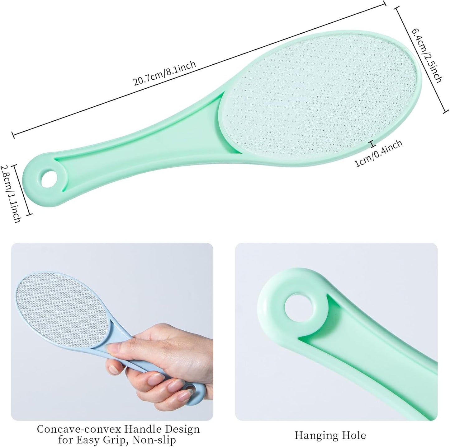 Nano Glass Foot File Callus Remover, 2 Pcs Hard and Dead Skin Remover for Feet, Double Sided Foot Scrubber Pedicure Tool, Hair Eraser for Softer and Smoother Feet Hands, Green, Random Glass