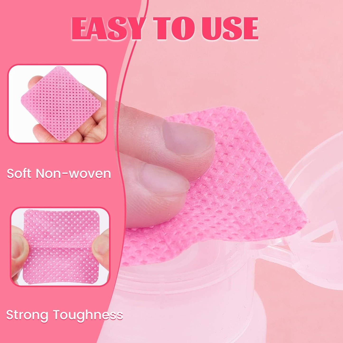 MAYEEN Lint Free Nail Wipes 400PCS Non-Woven Fabric Nail Polish Remover Wipes No Lint Nail Wipe for Gel Nails Eyelash Extensions Glue Cleaning Pad Nail Supplies