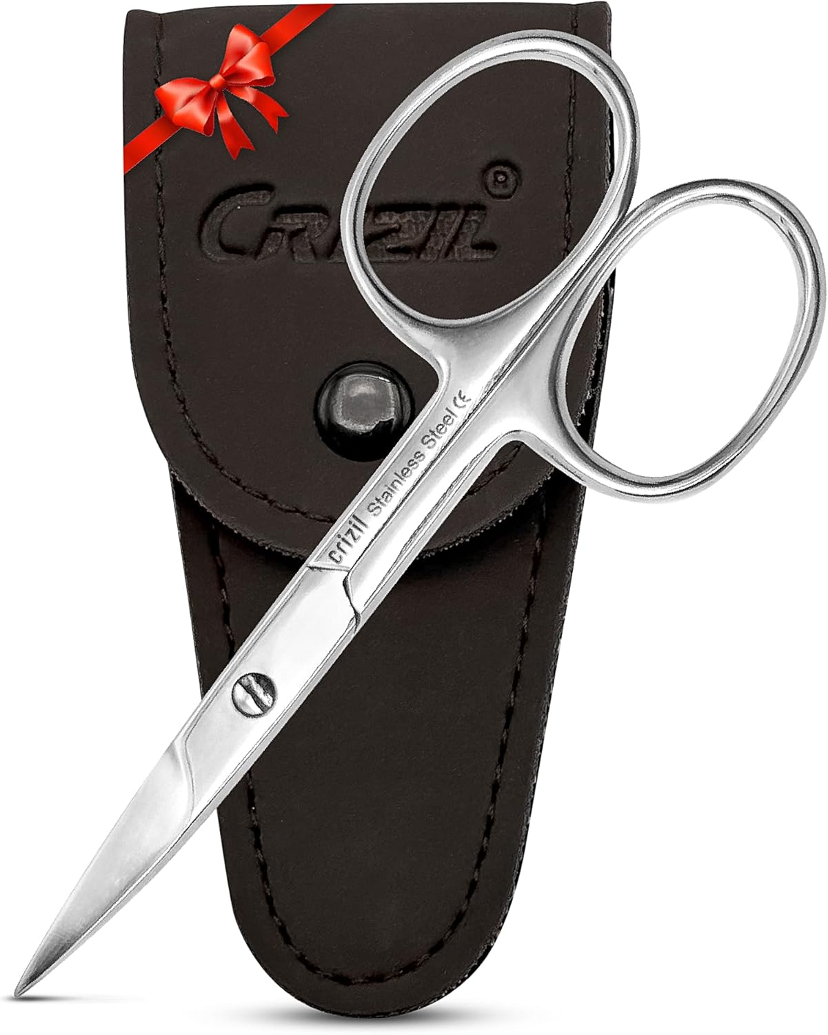 Nail Scissors for Women & Men – Stainless Steel, Curved Blade, Sharp Scissors for Toenails, Manicure, Pedicure, Cuticle For Home & Professional Use (Cuticle Scissors with Leather Case)