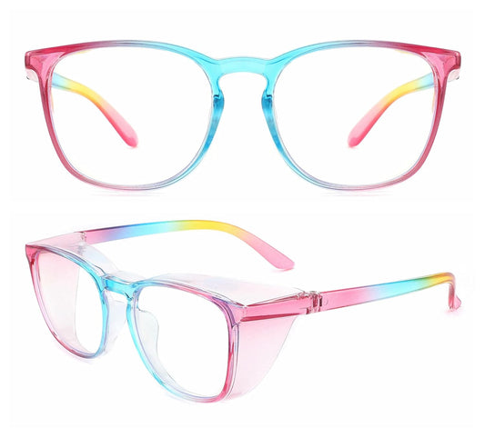 Alsenor Safety Glasses Anti Fog Goggles Protective Eyewear Blue Light Blocking Anti Dust UV Protection Glasses For Men Women (Rainbow)
