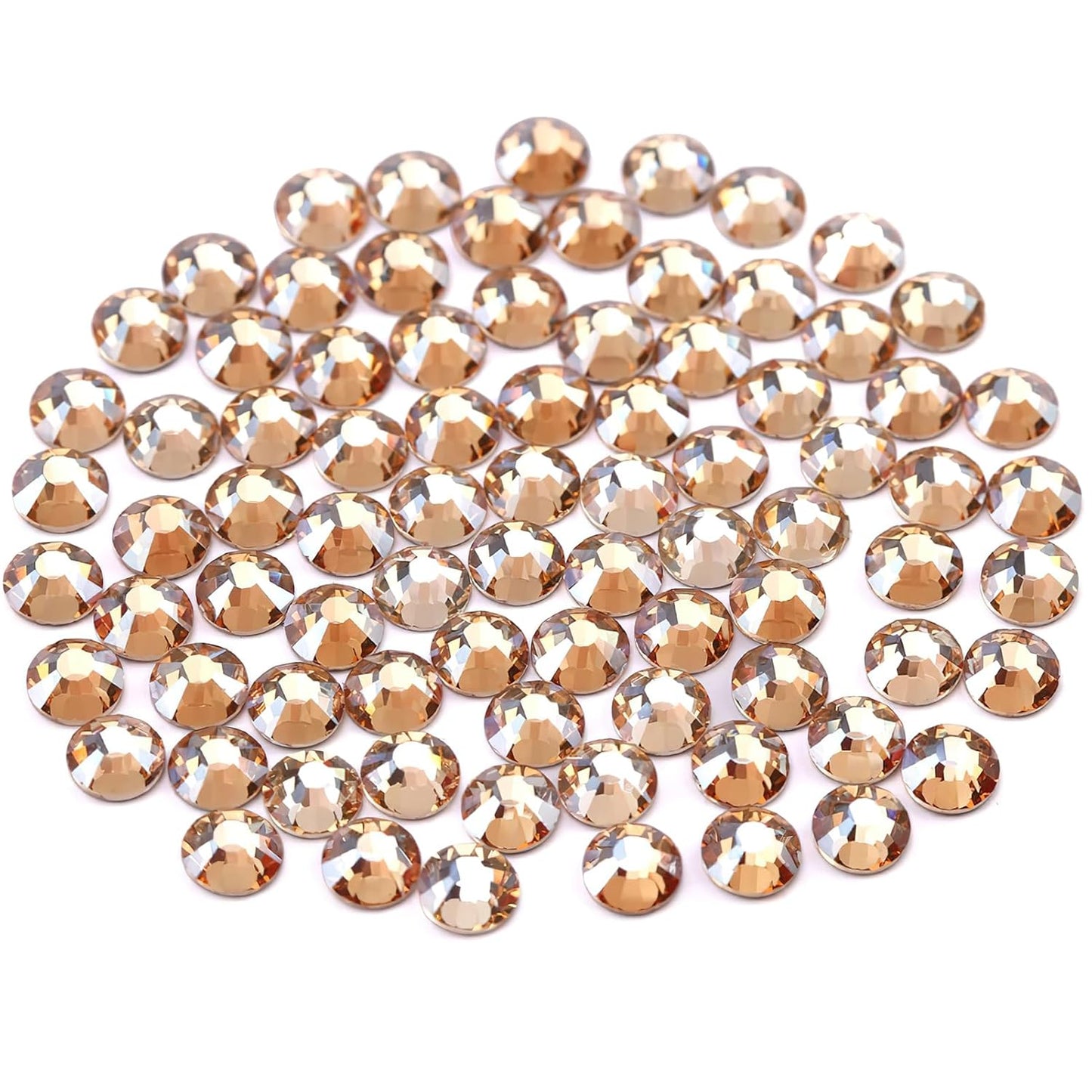 Novani Rhinestones 3000Pcs Flatback Crystal Round Loose Gemstones Glass Rhinestones for Crafts Makeup Nail Art Clothes Shoes DIY Decorations(SS8, 2.3-2.5mm,Golden Shadow)