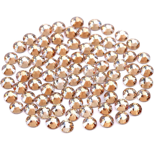 Novani Crystal Rhinestones, Flatback Loose Gemstones 1440pcs Glass Rhinestones for Clothes Shoes Crafts Makeup Nail Art and DIY Decorations(SS10, Golden Shadow)