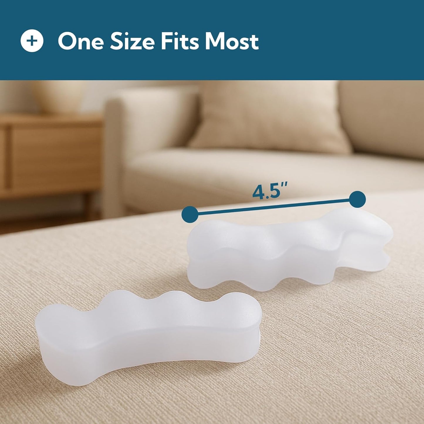 Toe Separators for Pain Relief - Silicone Toe Spacer for All Interspaces - 4 Pack - Relieves Pain from Bunion, hammertoes, Corns, and a Variety of Forefoot Deformities