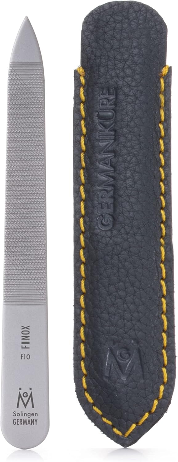 GERMANIKURE Triple Cut Metal Nail File, Double Sided FINOX Stainless Steel, Ethically Made in Solingen Germany