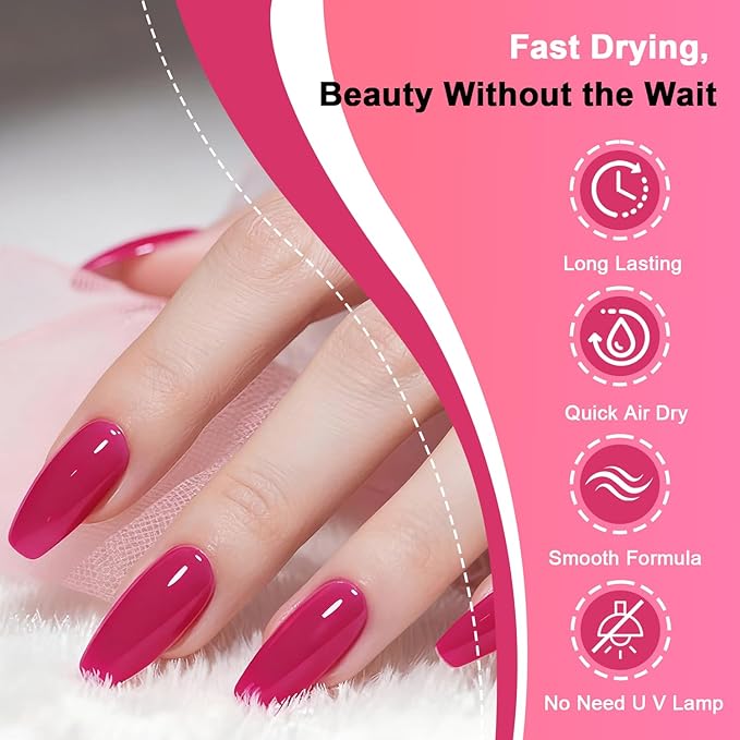 16.5ml Rose Red Perfume Nail Polish Large Volume Quick Dry Nail Polish, Long Lasting Shine, Fingernail Toenail Nail Art DIY Home Travel Nail Art Gift