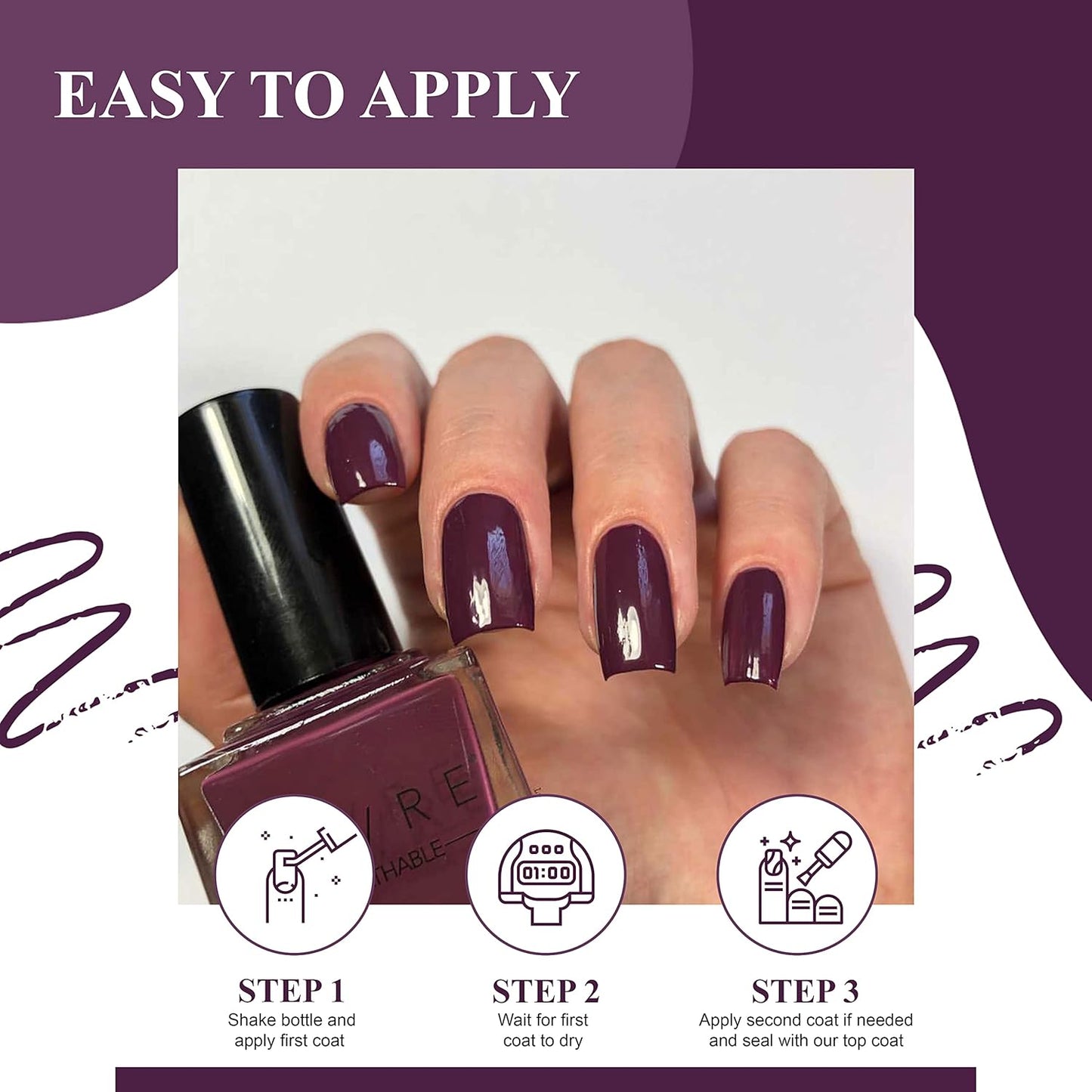 VIVRE Cosmetics Quick Dry Shiny Halal Nail Polish For Girls, Vegan Non Toxic Long Lasting, Certified Breathable and Water Permeable - Under the Stars