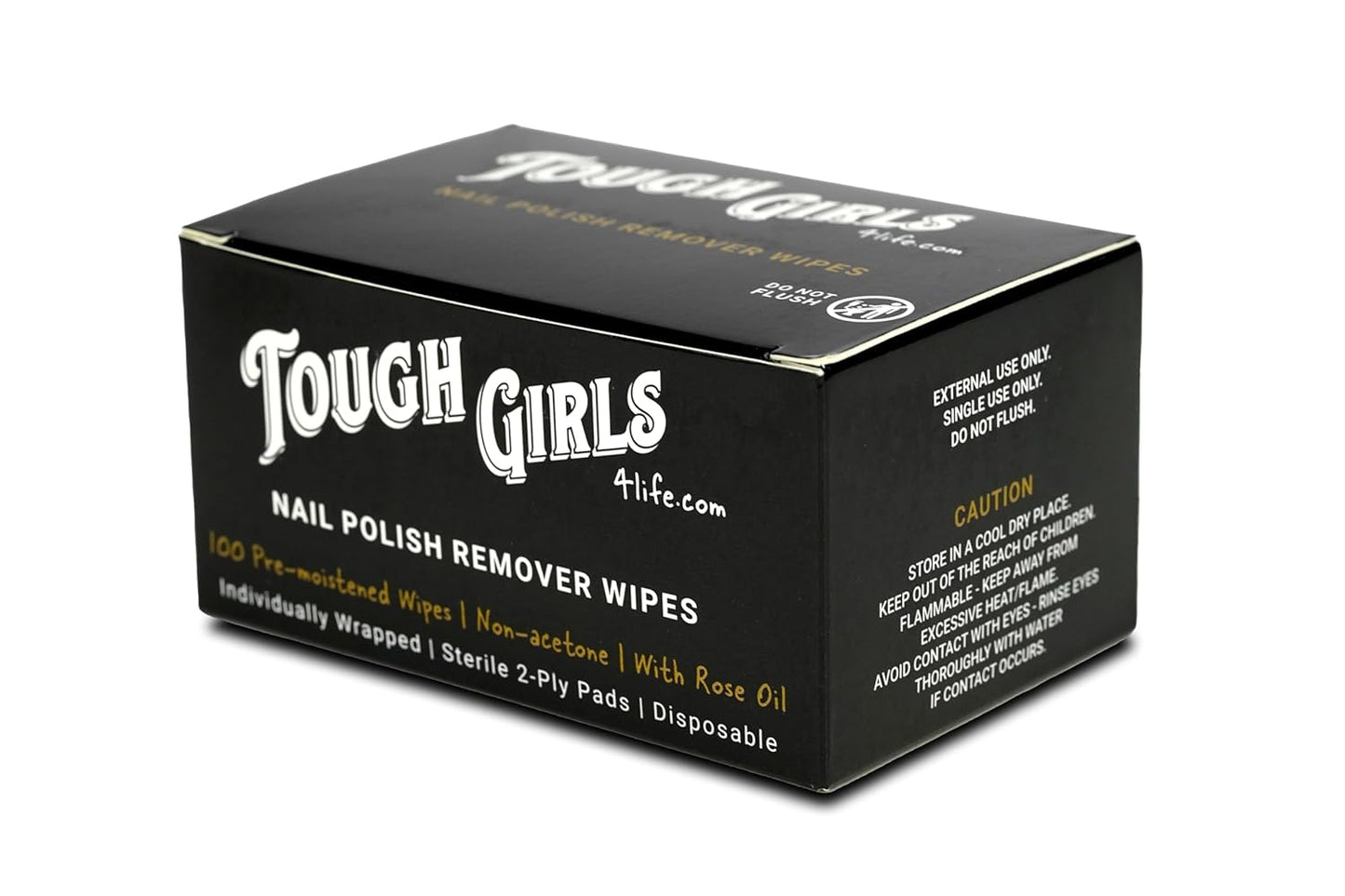 | Nail Polish Remover Wipes | 100% Non-Acetone | Secure Adhesive Strip | Rose Oil | Pre-moistened 2-Ply (100 Pack)