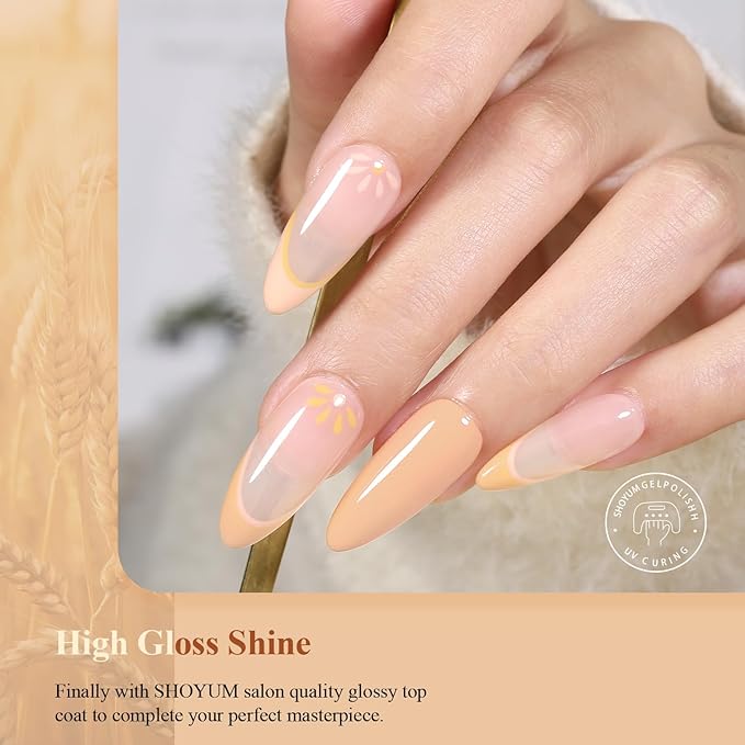 Gel Nail Polish, 15ml Wheat Color Soak Off UV LED Nail Gel Polish Nail Art Starter Manicure Salon DIY at Home, 0.51OZ