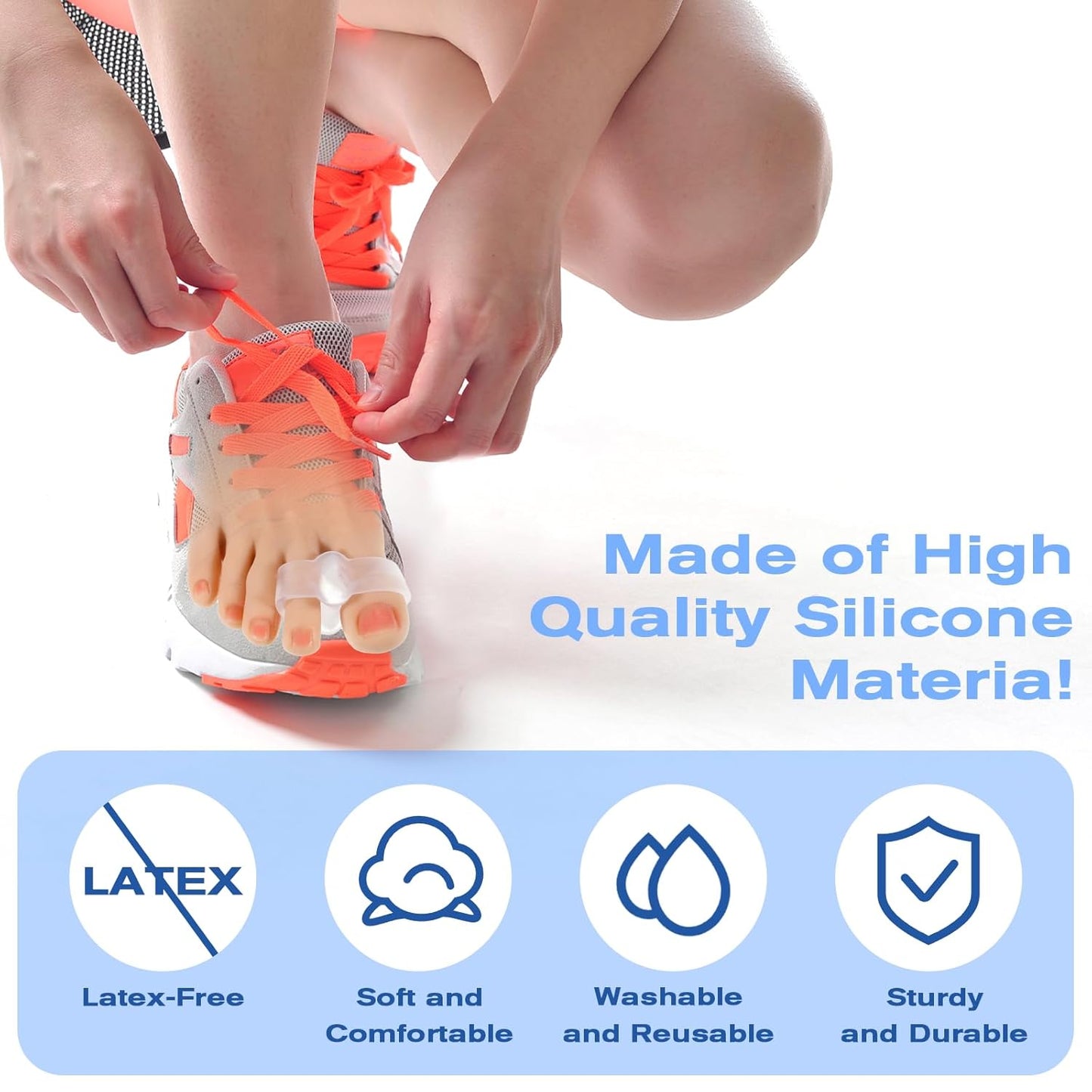 Bunion Corrector Gel Toe Separators with 2 Loops Silicone Big Toe Spacers Suitable for Bunion and OverlapToe (Pack of 12)