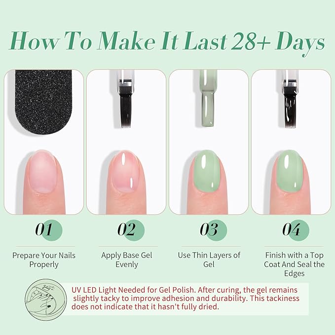 Born Pretty Christmas Green Gel Nail Polish,Jelly Transparent Gel Polish,Cat Magnetic Eye,Shimmer Glitter Green Gel Polish Kit for Salon Manicure and Nail Art DIY at Home 6Colors