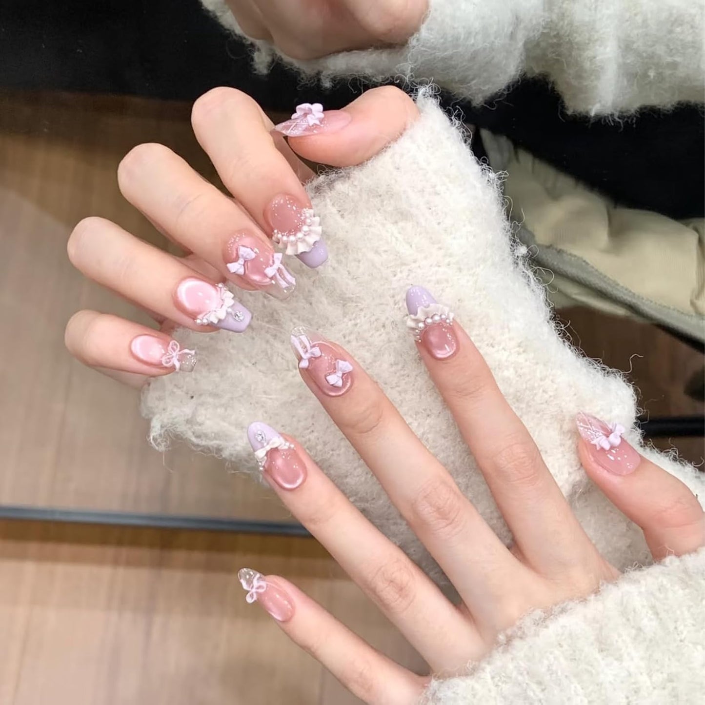 3D Lace Ruffle Nail Art Mold, Bowknot Flower Edge Soft Gel/Resin DIY Decoration Making, Clear Silicone Carving Tool for Acrylic & Gel Nail Extension Tips