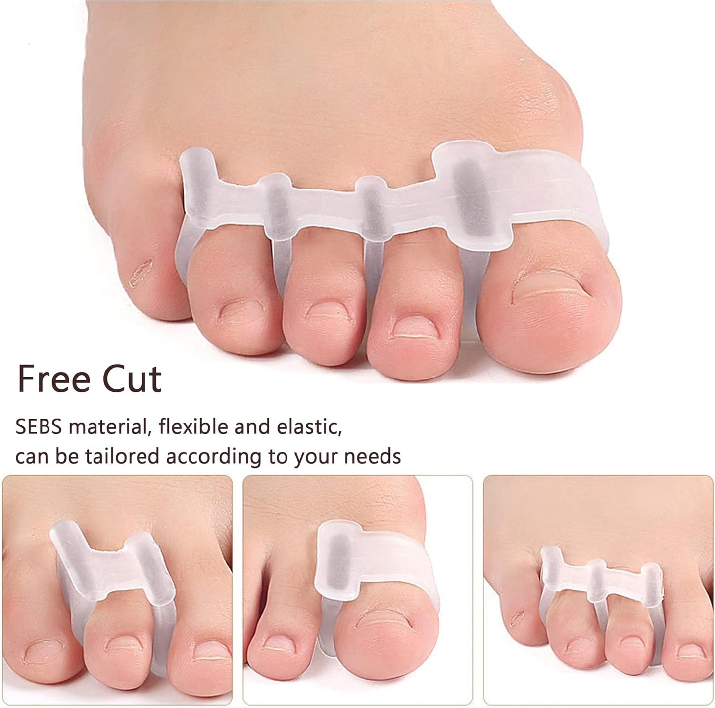 Gel Toe Separator, Toe Straightener for Nail Varnish Reusable Correctors for Overlapping Toes, Bunions, Hammer Toe, Pain Relief Toe Spacers, Pedicure Manicure Nail Art for Men and Women Toe Spreader
