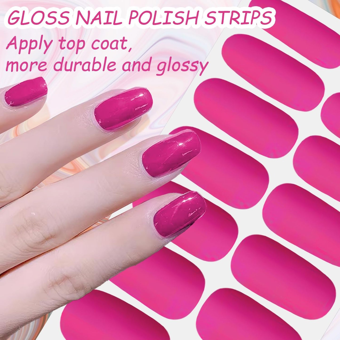 DANNEASY Nail Polish Strips (20 Sheets - Dark Solid & Matte) Gel Nail Stickers Full Nail Wraps Gel Nail Strips Self-Adhesive Manicure Sticker Nails for Women with Nail File, Cuticle Stick