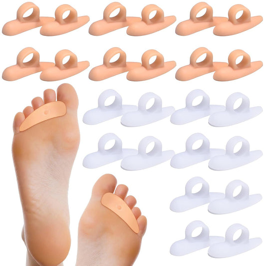 Nuanchu 12 Pairs Hammer Toe Pad Hammerhead Toe Straightener and Corrector Support Crest Cushion Spacers Separators Gel for Women Men Pain Relief Reduces Pressure(Peachpuff, White)