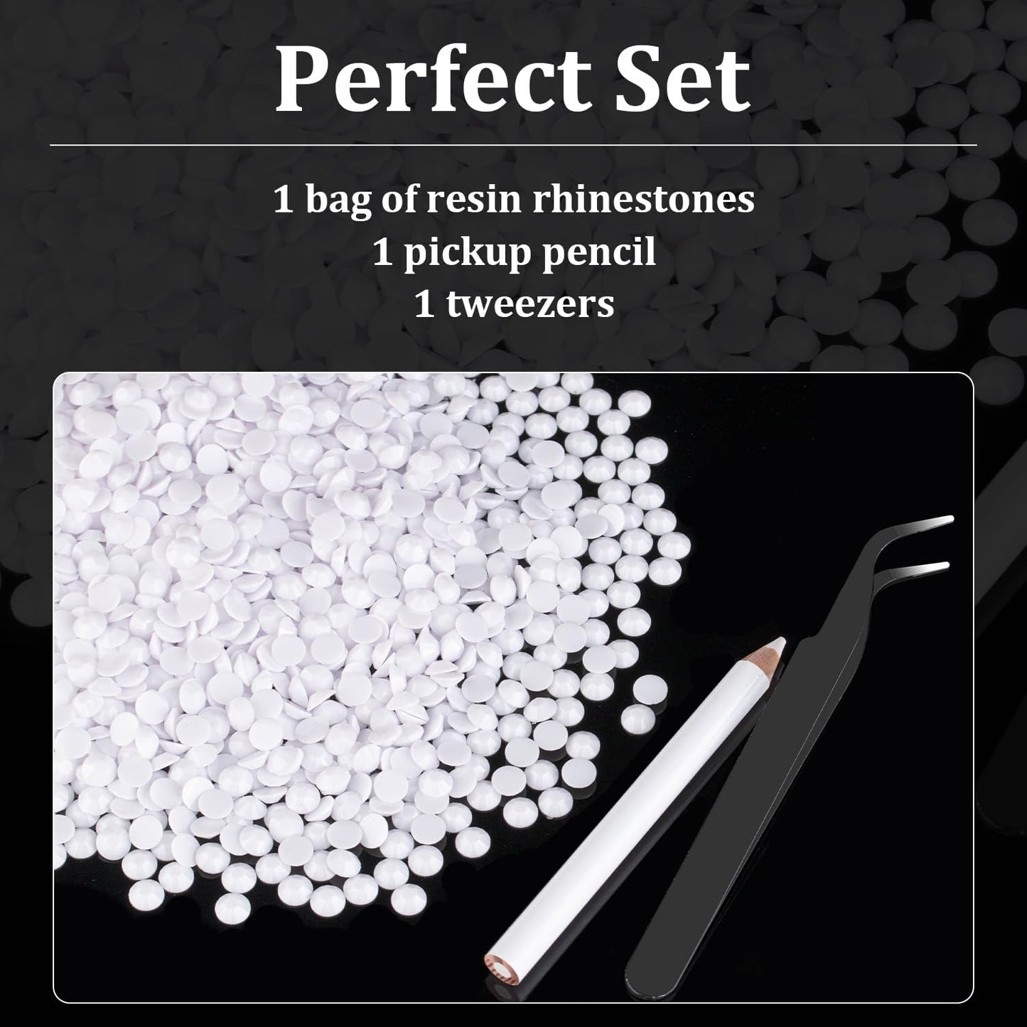 5000pcs 5mm Resin Rhinestones Bulk, White Flatback Round Jelly Rhinestones Bedazzling Non Hotfix Crystal Gems Large Quantity Wholesale for DIY Crafts Clothes Bottles Tumblers Face Makeup Manicure