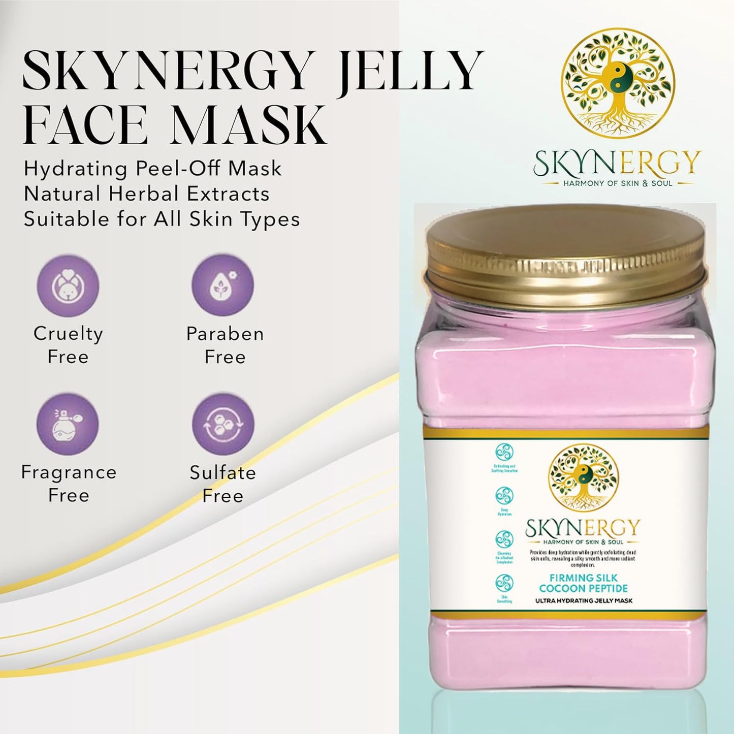 Firming Silk Cocoon Peptide Jelly Face Mask | HydroGlo Jelly Mask for Skin Hydration | Radiance and Reduced Pigmentation | Vajafacial Jelly Mask | 12 Applications (30 Fl Oz)