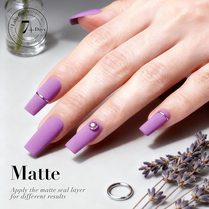 AZUREBEAUTY Nail polish，Purple Lavender Quick Dry Complete Natural Super Lustrous Nail Enamel Polish,Professional for DIY Manicure