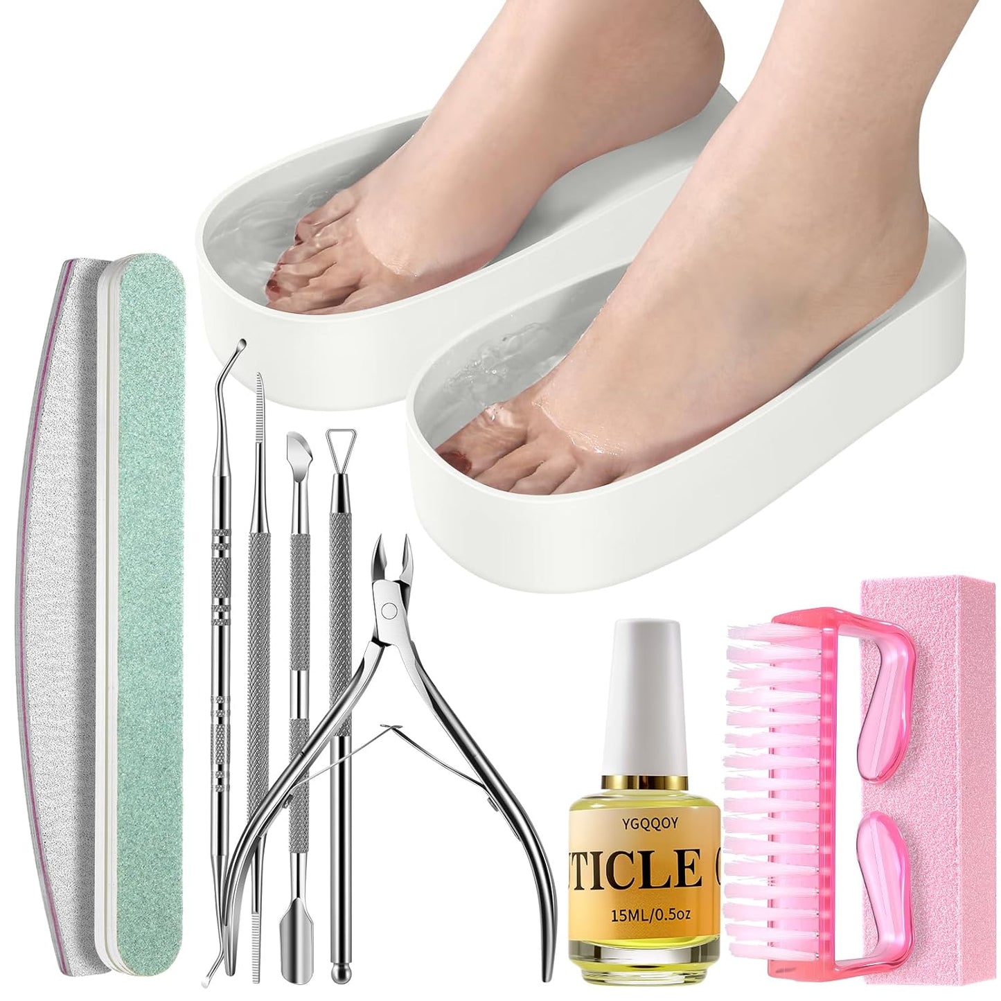 Toe Nail Soaking Bowl, Acetone Soak Off Bowl,Toe Soak Tray,Soak Off Gel Polish Remover Bowl,Foot Soak Pedicure Bowl, Pedicure Tools Set