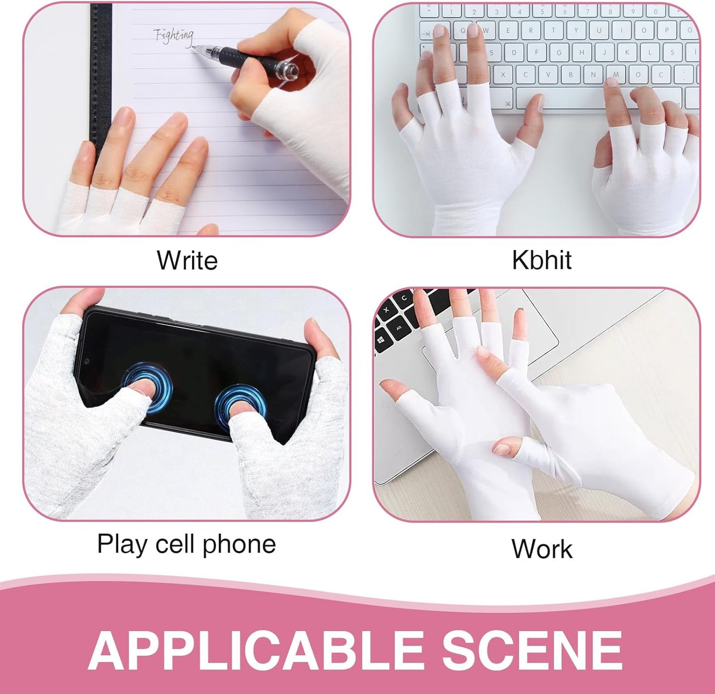 8 Pairs White Cotton Fingerless Gloves Moisturizing Night, Uv Sun Protection Gloves for Driving