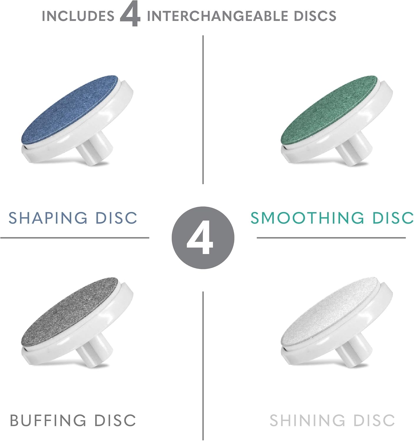 BELLASONIC 4-in-1 Rechargeable Electric Nail File Set with Unique Oscillating Head – Shape, Smooth, Buff & Shine Nails – Remove Cuticles & Calluses – Salon Quality Manicure Pedicure Results