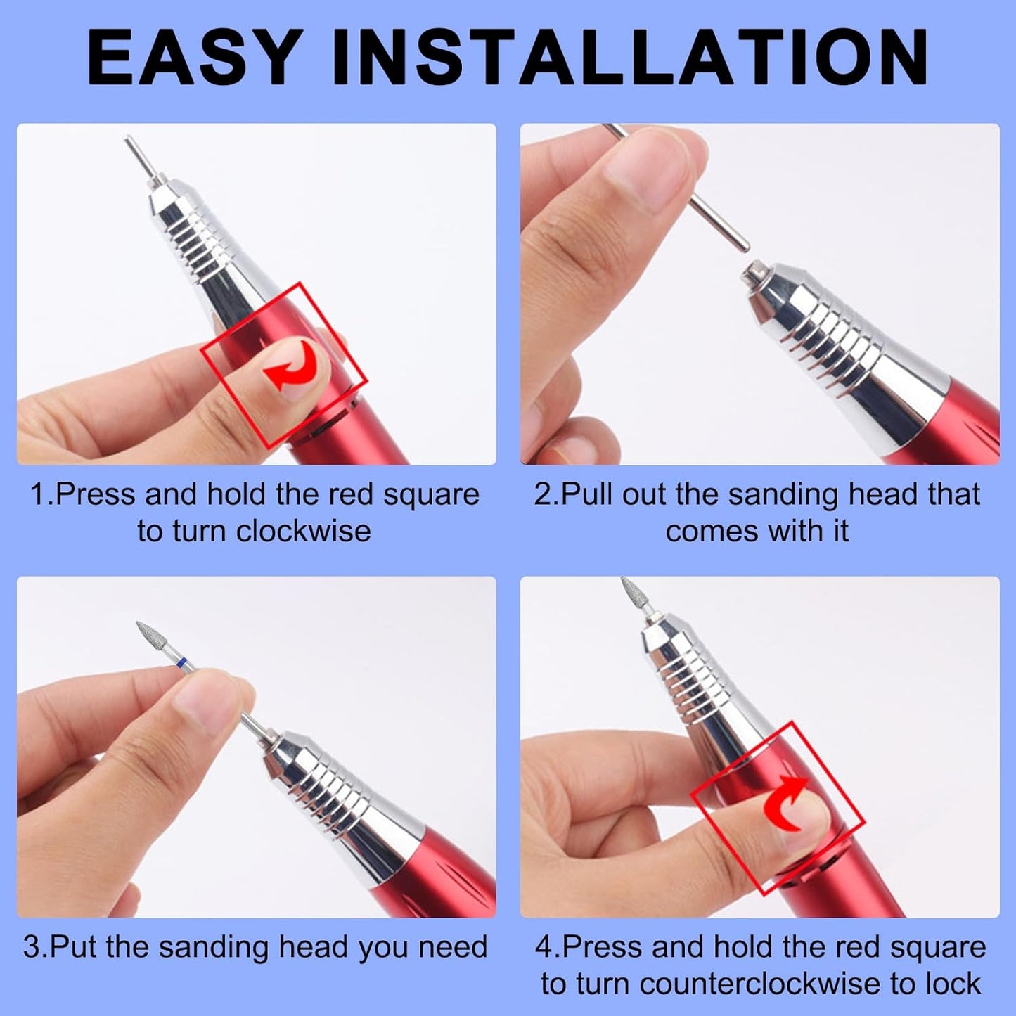 Diamond Nail Drill Bits Efile Cuticle Drill Bit Nail Buffer Bit Russian Electric File Bits for Under Nail Dead Skin Cleaning Cuticle Remove Nail Art Design Manicure and Pedicure (Medium)