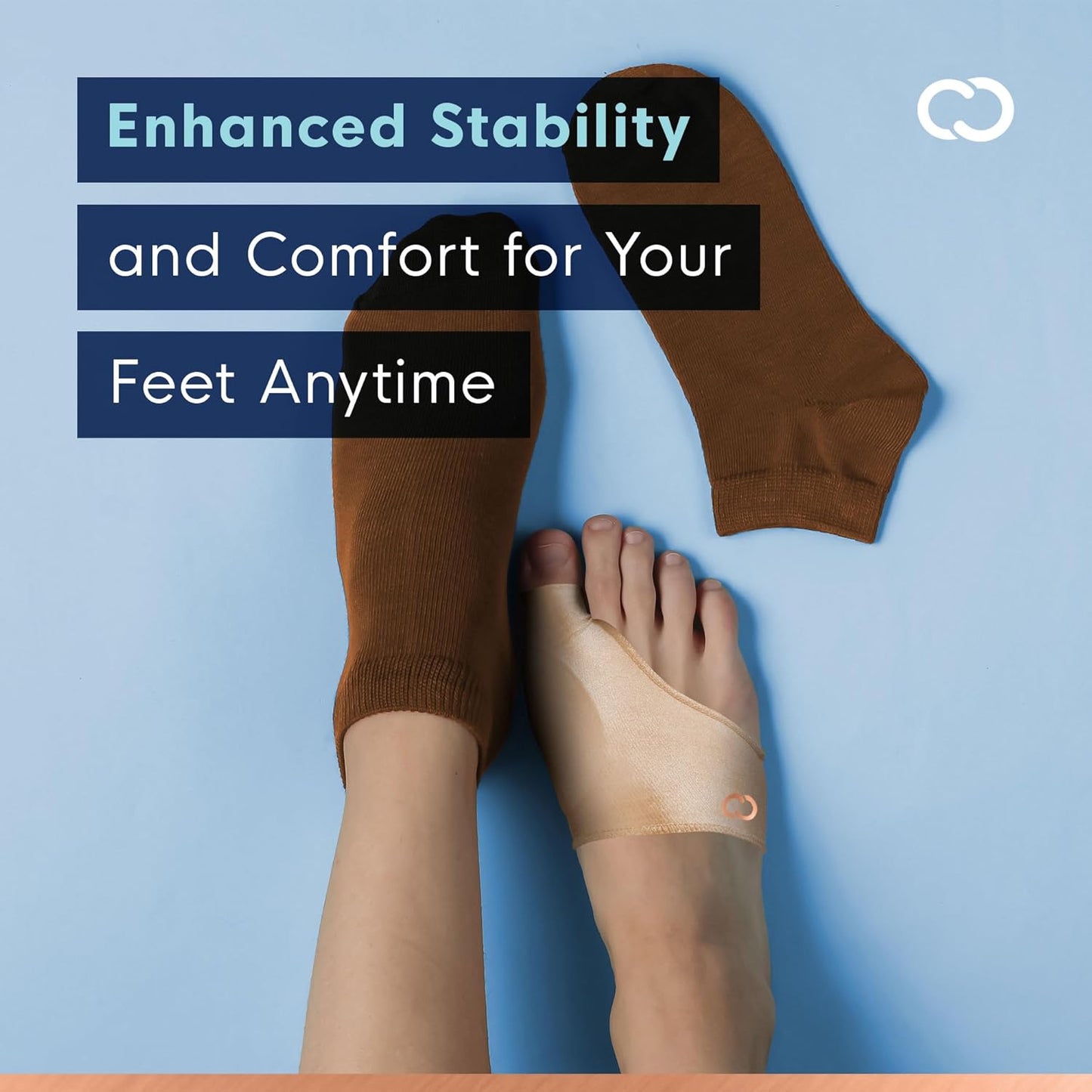 Copper Compression Bunion Corrector Relief Sleeve, Copper Infused Orthopedic Brace Big Toe Alignment, Plantar Fasciitis, Hallux Valgus Relief - Toe Straightener & Spacer for Women & Men Pair Nude S/M